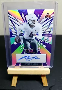 2022 Leaf Valiant Football Purple Prizm /3/15 Jayden De Laura Auto Autograph SSP - Picture 1 of 2