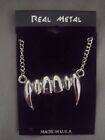 Silver Chain Gothic Vampire Teeth Necklace Real Metal
