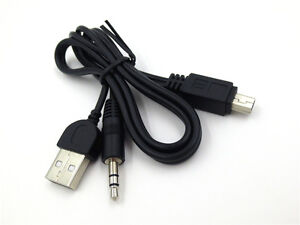 USB 2.0 Male to Mini B Male 3.5mm Jack Plug Phone Audio Cable Transfer Cable 5P