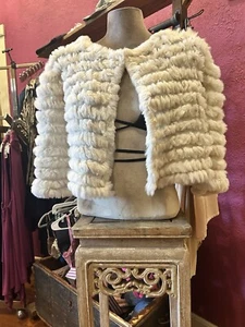 BCBG Maxazria Rabbit Fur Sweater Cardigan - Picture 1 of 5