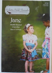 Violette Field Threads JANE Double Breasted Wrap Dress Sewing Pattern 2T-10 - Picture 1 of 2