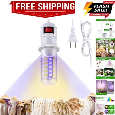 1 Pack LED Mushroom Grow Light, Dual Spectrum Grow Light with 4.9 ft Extensio... - Image 1 of 4