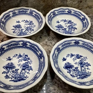 Mason’s Manchu Ironstone Blue Bowls 6” Set Of 4 - Picture 1 of 6