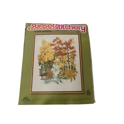 Sunset Stitchery Autumn Waterfall Needlepoint Kit - Image 1 of 4