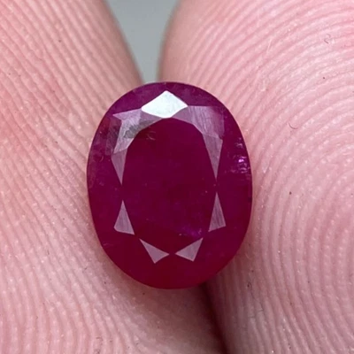 1.20ct | Natural Red Ruby Ovel Cut, Loose Gemstone | Jegdalak, Afghanistan. - Image 1 of 4