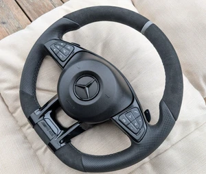 Volant CUIR NEUF MERCEDES AMG 14+ W205 W213 W447 Vito Viano style 18+ - Picture 1 of 12