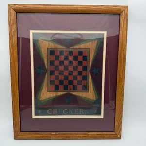 VTG Warren Kimble Framed Print Limited Edition Checkers Folk Wall Art Gothic - Picture 1 of 8