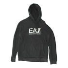 EA7 Emporio Armani Mens Black Pullover Logo Hoodie | Vintage Designer Hoody VTG
