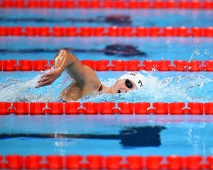 8x10 Photo KATIE LEDECKY 2024 Paris Olympics Swimming World Champion Gold USA - Picture 1 of 1