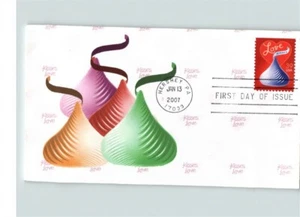 LOVE, 2007 First Day of Issue, Multicolor HERSHEY KISSES, cancelled Hershey, Pen - Picture 1 of 1
