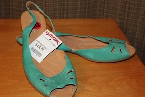 Born Crown Turquoise/Aqua Leather Slingback Shoe/Sandal - Size 10 NEW - Picture 1 of 4