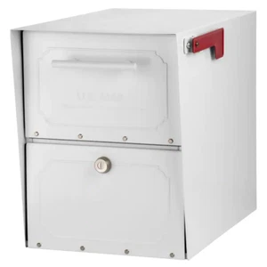 Parcel Mailbox Post Mount White with High Security Reinforced Lock Extra Large - Picture 1 of 12