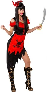 Piratin Kostüm Piraten Kostüme Damen Karnerval Mottoparty Disco Tanzkleid - Bild 1 von 4