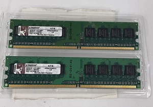 1GB 2x512MB PC2-5300 KINGSTON DDR2-667 KVR667D2N5/512 Samsung Ram Memory Kit - Picture 1 of 6