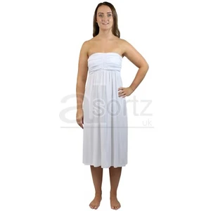 Ladies White Beach Summer Sun Dress Size 8 10 12 14 16 18 20 22 M S Multiway - Picture 1 of 7