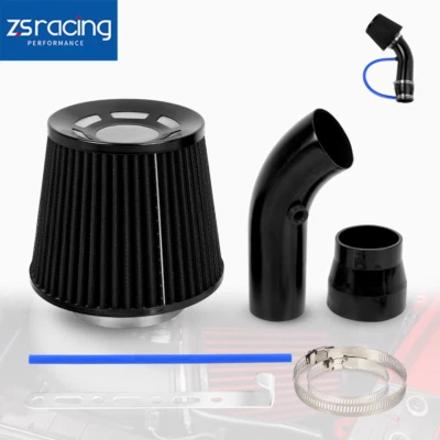 BK 76mm 3in Car Cold Air Intake Filter Induction Kit Pipe Power Flow Hose System Foto 1 de 4