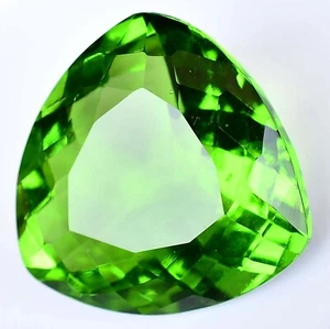 AAA+ Large Green Peridot 71.10 Ct. Trillion Cut Loose Gemstone for Women Gift - Picture 1 of 6