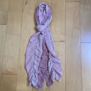 PRETTY SOFT PINK unbranded Cotton Blend Ruffle Long Scarf - Picture 1 of 9