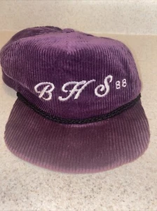 Vintage 80s USA Made imperial BHS Purple Corduroy Hat - Picture 1 of 11