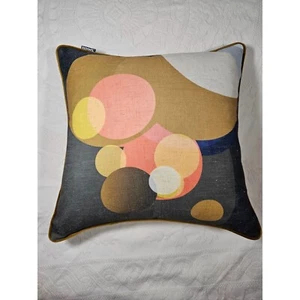 Renwil Geometric Throw Pillow Gold Orange Abstract Circles Modern Art Designer   - Picture 1 of 12