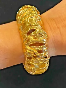 PULSERA BRAZALETE VINTAGE EDICIÓN LIMITADA CINER ANCHO CHAPADO EN ORO - Imagen 1 de 9