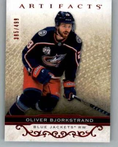 2021-22 Artifacts Ruby #74 Oliver Bjorkstrand 385/499 Blue Jackets - Picture 1 of 2
