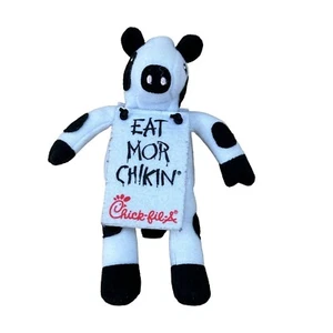 Chick Fil A Cow Plush Eat Mor Chikin Black White 6" - Picture 1 of 2