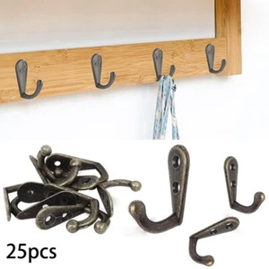 25*Wall Hook Rustic Vintage Mounted Single Hangers Bronze Hooks Hat Keys Jewelry - Picture 1 of 6