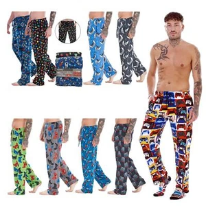 Herren 2 Stück weiche warme Polarfleece Retro Spiele Gamer Lounge Hose Pyjamahose  - Bild 1 von 33