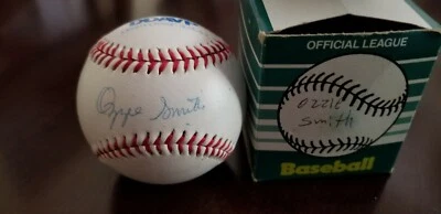 St Louis Cardinal Great Ozzie Smith HOFer autographed baseball - Image 1 of 3