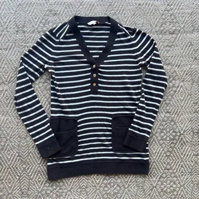 Suéter Tory Burch Marrón Tostado Crema Rayas Lana Cachemira Para Mujer XS Foto 1 de 4