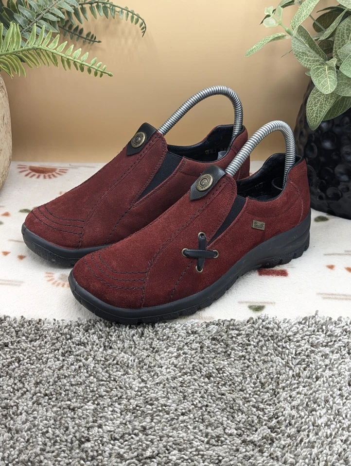 Mocasines sin cordones Rieker Samti de gamuza roja juvenil talla 36 (US 4)  Foto 1 de 4