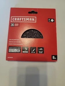 CRAFTSMAN 6 Inch Stick-On Ceramic Sanding Discs 36 Grit 8pk - Picture 1 of 2