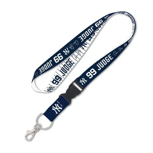 AARON JUDGE NEW YORK YANKEES KEY CHAIN LANYARD DETACHABLE BUCKLE 1" W 22" L - Image 1 of 1
