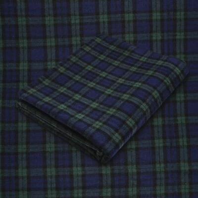 Blue and Green Tartan Plaid Cotton Flannel Fabric - 60" Wide - Sold by the Yard - Image 1 of 4