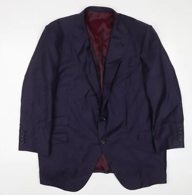 Harris & Howard Hombres Azul Poliéster Chaqueta Traje Chaqueta Talla 48 Regular Foto 1 de 4