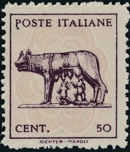 Stamp Italy SC 437 WWII Romulus Remus Rome Wolf MNG - Picture 1 of 1