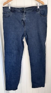 NEXT SP Slim Jeans Size 20 Regular Dark Blue Stretch Tapered Leg Casual - Picture 1 of 14