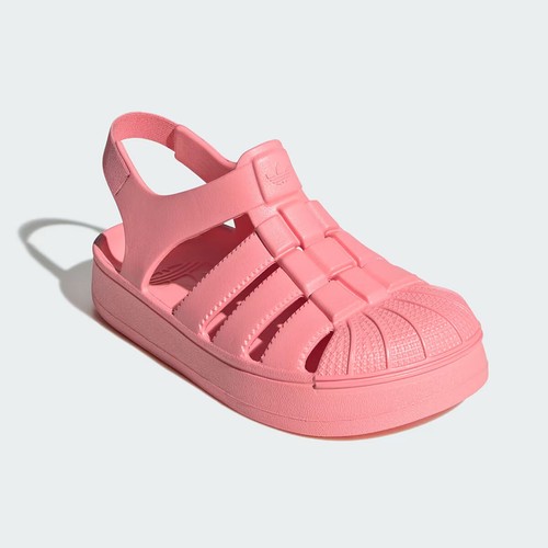 Nuovo SANDALO ADIDAS ORIGINALS SUPERSTAR BAMBINO JI2799 SEMI ROSA US 11K 3.5 TAKSE