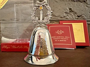 Lenox Kirk Stieff 2000 Musical Bell Millennium Christmas Candle Deck Halls Y2K - Picture 1 of 7