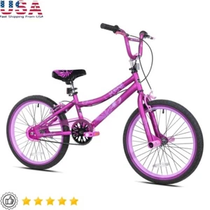 20 Inch BMX Bicycle Girls Bike Steel Frame W/ Hand Brakes Adjustable Seat New - Picture 1 of 12