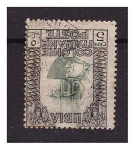 LIBYEN 1921 - GEMÄLDE 5 CENT. KIPPZENTRUM GEBRAUCHT - Bild 1 von 1