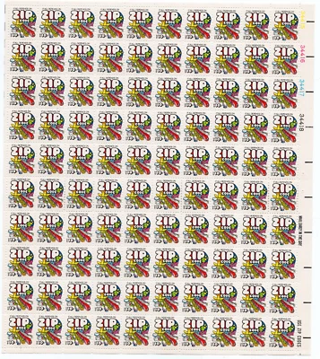 Scott #1511 Zip Code Sheet of 100 Stamps - MNH - Image 1 of 2