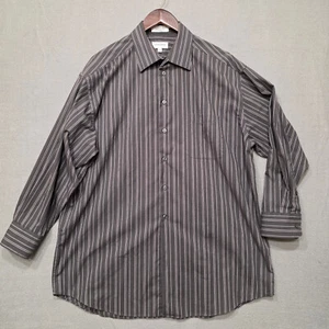 Concepts Mens Black/Gray Stripe Long Sleeve Button Up Dress Shirt Size 17/32-33 - Picture 1 of 6