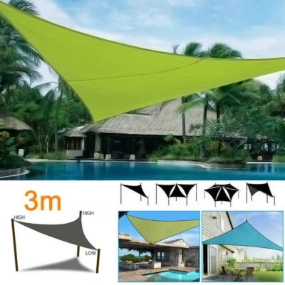 Sun Shade Sail Garden Patio Awning Canopy Waterproof UV Cover Outdoor 10x10x10ft - Image 1 of 4