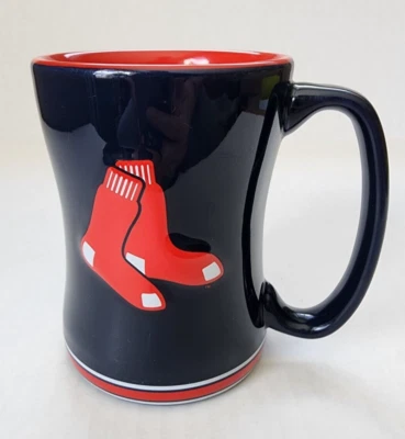 2017 Red Sox major league baseball coffee mug team colors relief raised socks - Image 1 of 4