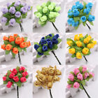 1 Bouquet 12 Rose Heads Artificial Fake Roses Flower Wedding Party Decors