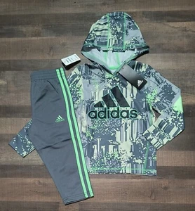 New! Toddler Boy's Adidas Long Sleeve Hoodie Shirt and Pants Outfit Size 2T - Picture 1 of 3