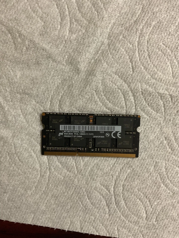 (LOTE DE 40) 8GB 2RX8 PC3L-12800S (DDR3L-1600) SO-DIMM Micron MT16KTF1G64HZ-1G6E2 Foto 1 de 1