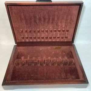 Caja de almacenamiento de madera cubiertos de plata esterlina Oneida 24+ - Imagen 1 de 13